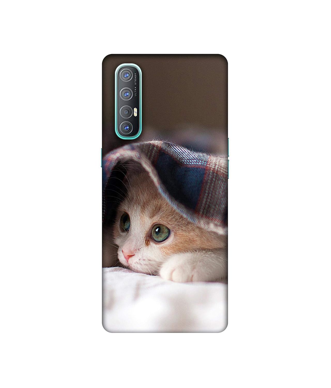 Sleepy Kitten Design 3D Printed Hard Back Case Cover for Oppo Reno 3 Pro